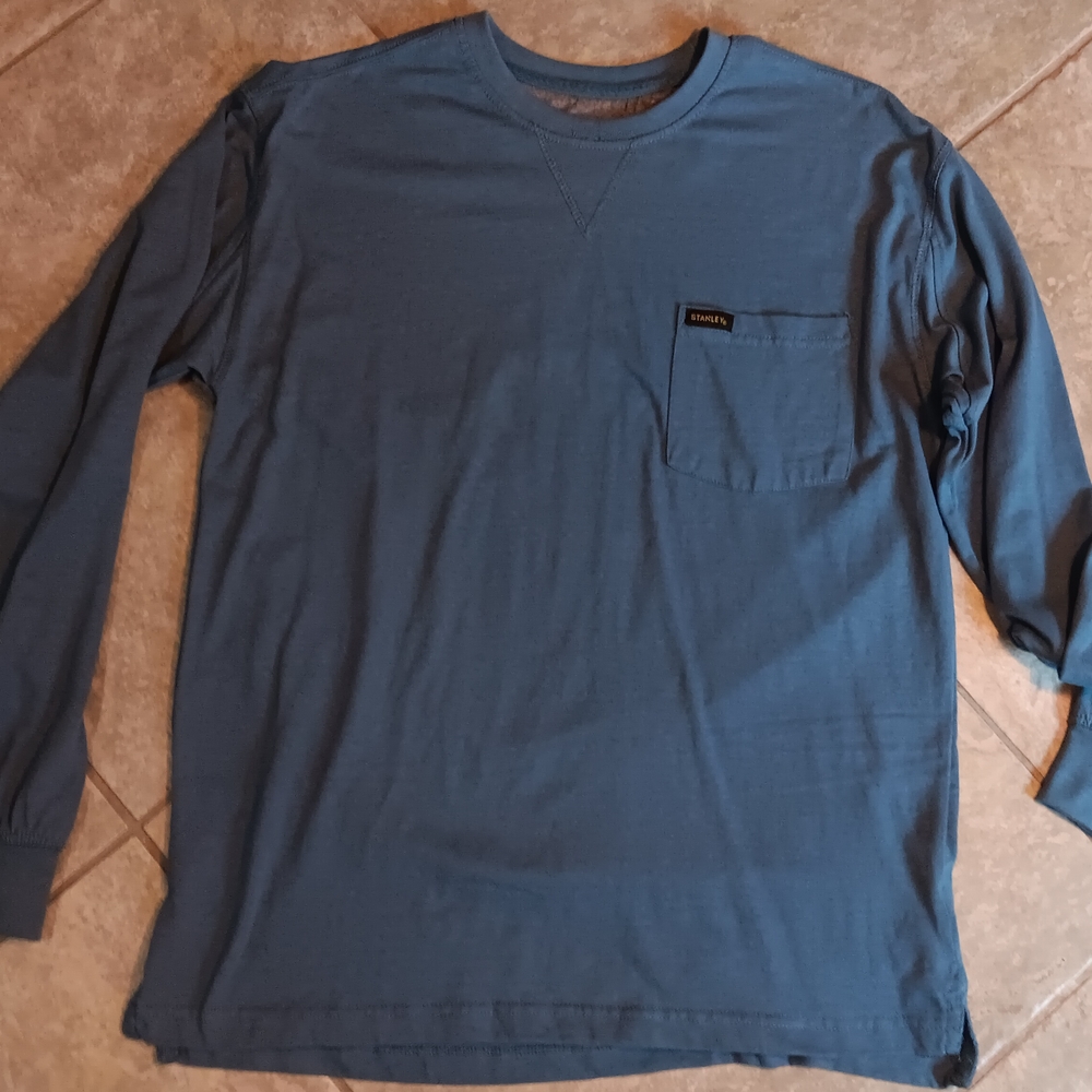 Stanley Blue Long Sleeve Tee Classic Crew Neck